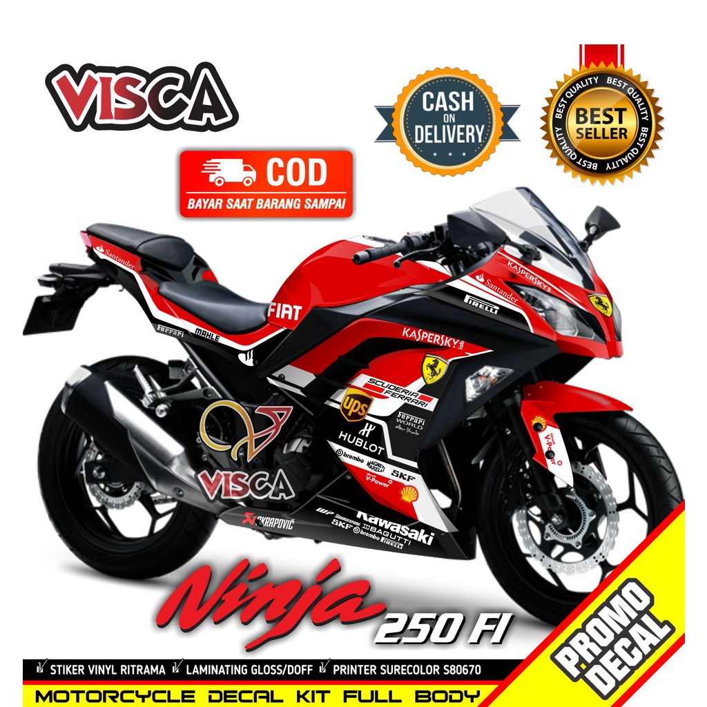 Stiker Ninja 250 Fi Striping Ninja 250 Fi Decal Motor Ninja 250 fi Full Body Stiker Ninja 250fi Deka