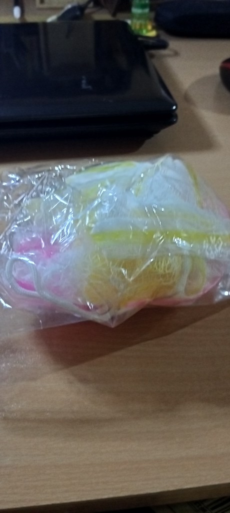 Spon Mandi Jaring Shower Gel Warna Random