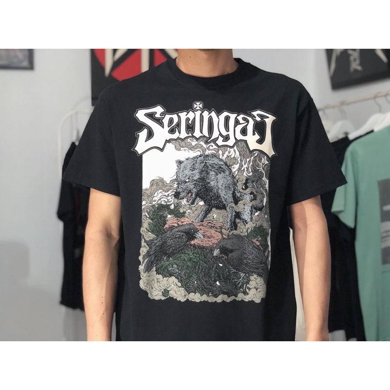 KAOS SERINGAI WOLF ORIGINAL KAOS METAL