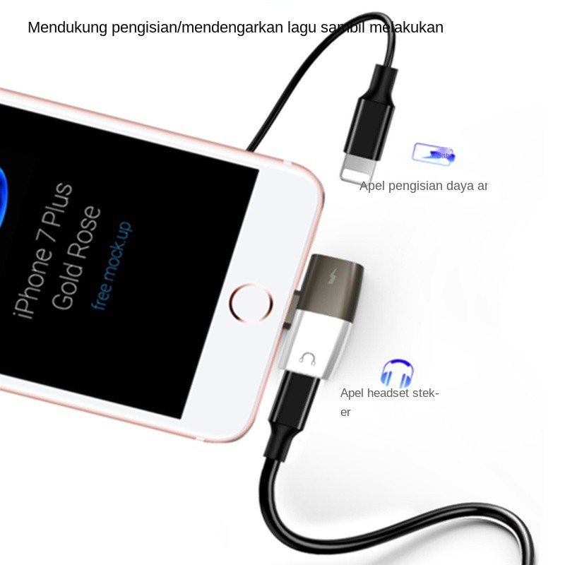 YOOGOO Adapter Converter Earphone Audio Charging Adapter for Iphone IOS Converter 2 In 1 3.5mm