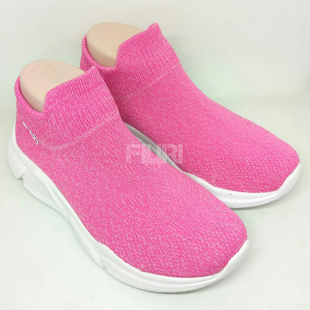 FIURI - Ando Original - THE ROCK 37-40 Pink - Sepatu Sneakers Wanita - Sepatu Olahraga Wanita - Sepatu Knit Rajut Wanita - Sepatu Jogging Wanita - Sepatu Sport - Sepatu Slip On Wanita - Sepatu Cewek