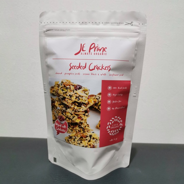 

JE Prime Premium Almond Cranberry Cracker Snack Terbaru