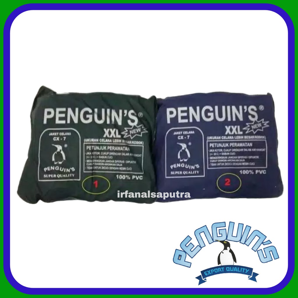 Jas Hujan Setelan Penguin's Jaket Celana Pinguin CX 7  XXL Super Tebal cx7