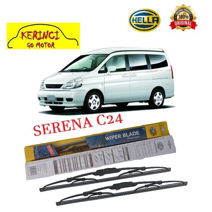 WIPER NISSAN SERENA C24 HELLA PREMIUM 24&quot; &amp; 14&quot; SEPASANG WIPER HELLA