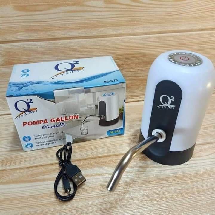 POMPA GALON ELETRIK Q2 678 LED USB CAS CHARGE PUTIH / OMPA GALON ELETRIK Q2 678 USB CAS CHARGE / POMPA AIR GALON LISTRIK ELEKTRIK CHARGER USB / POMPA GALON OTOMATIS LED Q2 678 / Q2-678