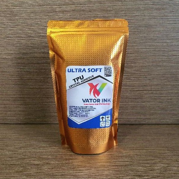 

VATOR TPU ULTRASOFT 500gr CRYSTAL DTF ADHESIVE LEM SABLON PLASTISOL