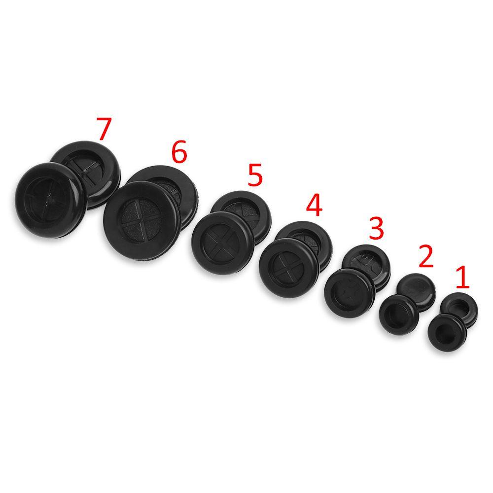 Populer 50pcs Grommet Koil Pelindung Pipa Air Kawat Listrik Hitam Karet Penahan Bagian Cincin