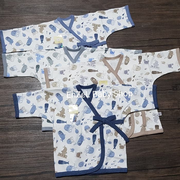 Baju Bayi Kimono Panjang NARY Motif size Newborn 0-3 bulan / SNI - 0-3 Bulan, Cokelat