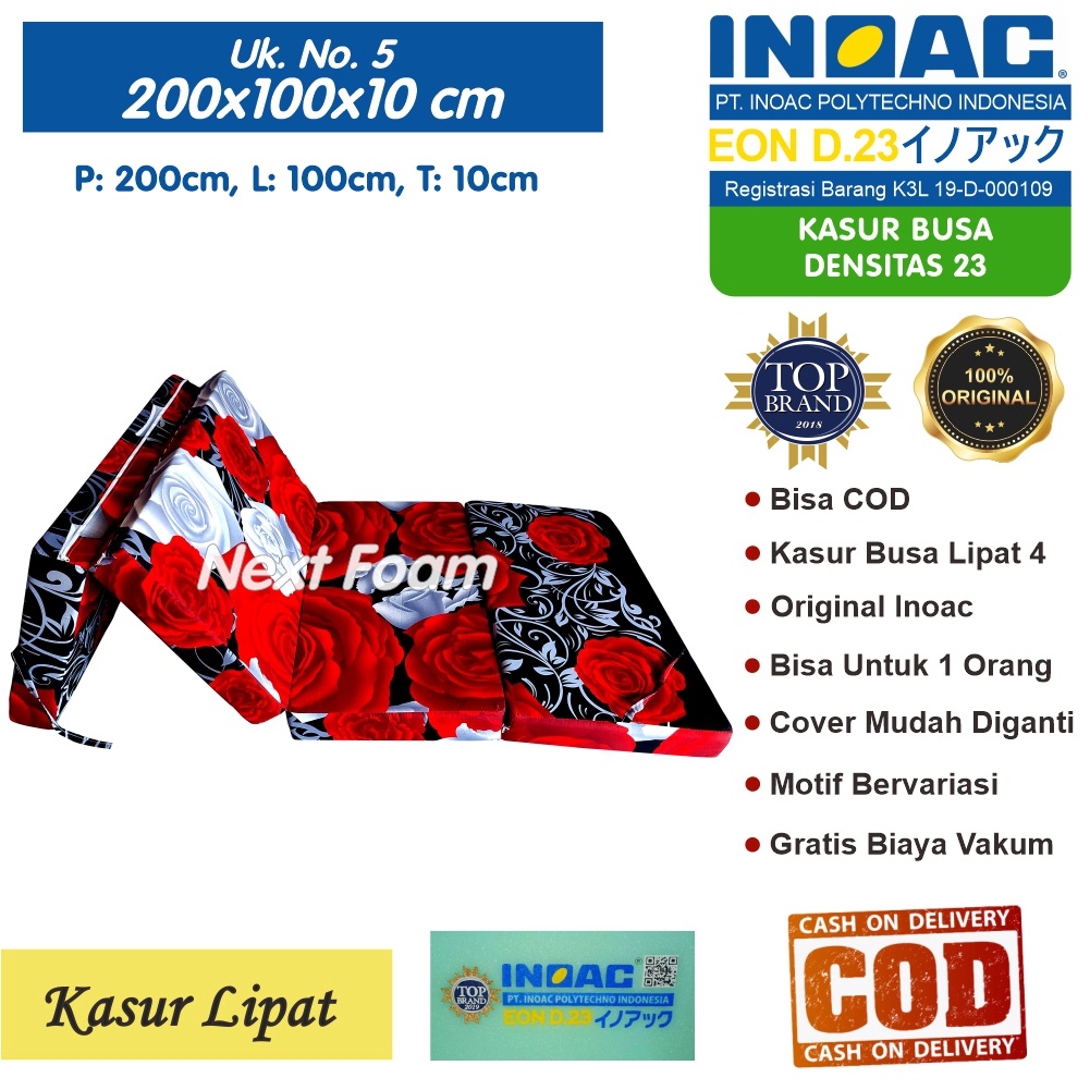 Kasur Busa Lipat Inoac Ukuran No 5 200x100x10 cm Tebal 10 cm EON D23 ORIGINAL INOAC Asli