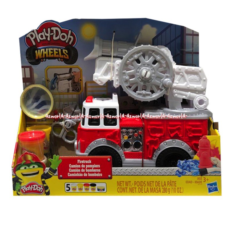 Play-doh Wheels Firetruck Mainan lilin Playdoh Mobil pemadam Kebakaran Blangwir