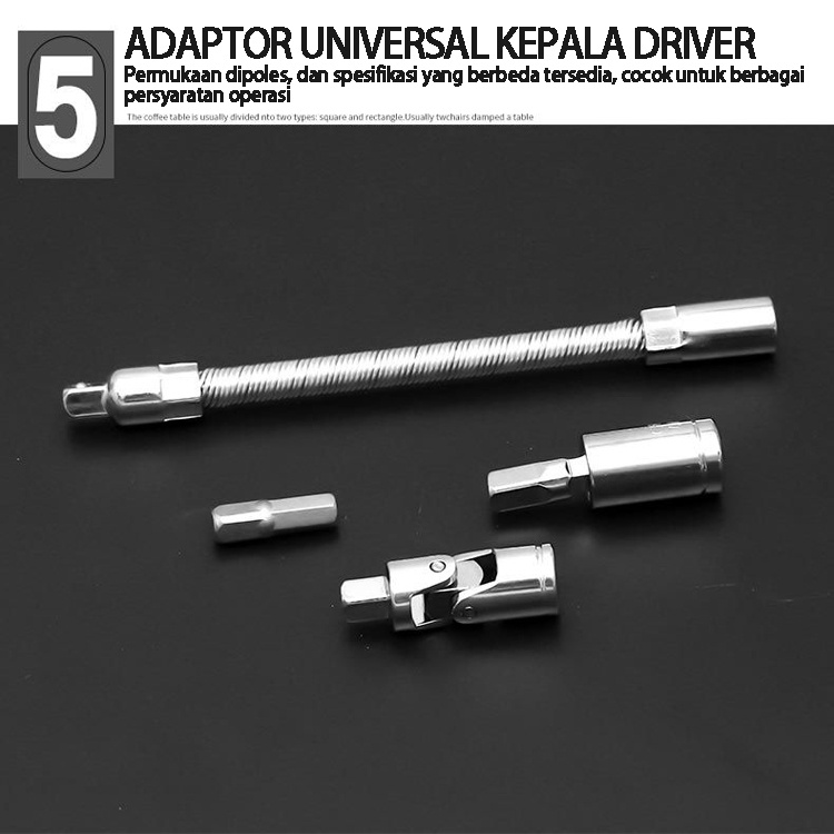 Kunci SOK 46 PC Set Socket (1/4) Full Lengkap Socket Tool Kit Pas Ring L Motor Mobil Alat Untuk Memperbaiki-7