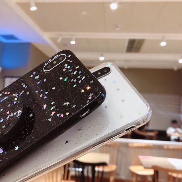 Star Glitter + Popsocket iPhone Oppo Vivo Xiaomi Samsung Real me 3 5 pro F5 F7 F9 F11 V15 V17 Y17 S9