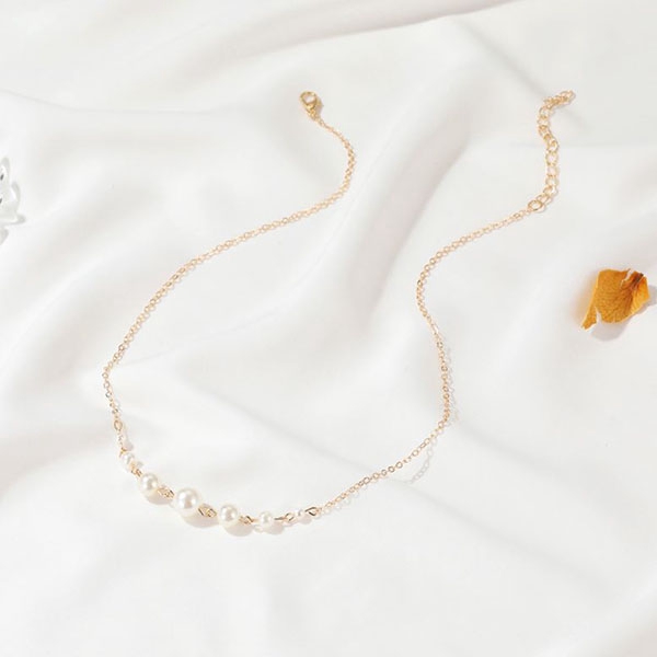 kalung mutiara simpel simple pearl necklace(2f5) jka191