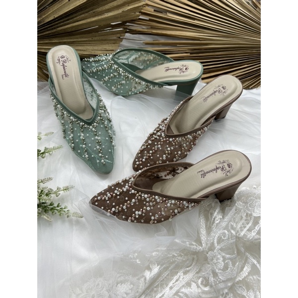 RAFAIZOUTFIt sepatu Yesika mocca sepatu wedding heels  cantik tinggi 7cm