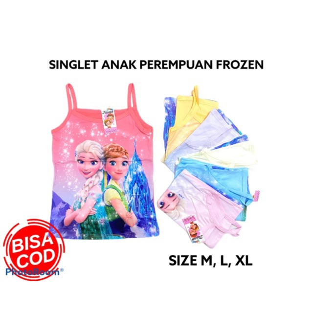 3 PCS SINGLET  ANAK FROZEN / KAOS SINGLET ANAK PEREMPUAN / TANK TOP ANAK PEREMPUAN / TANKTOP ANAK