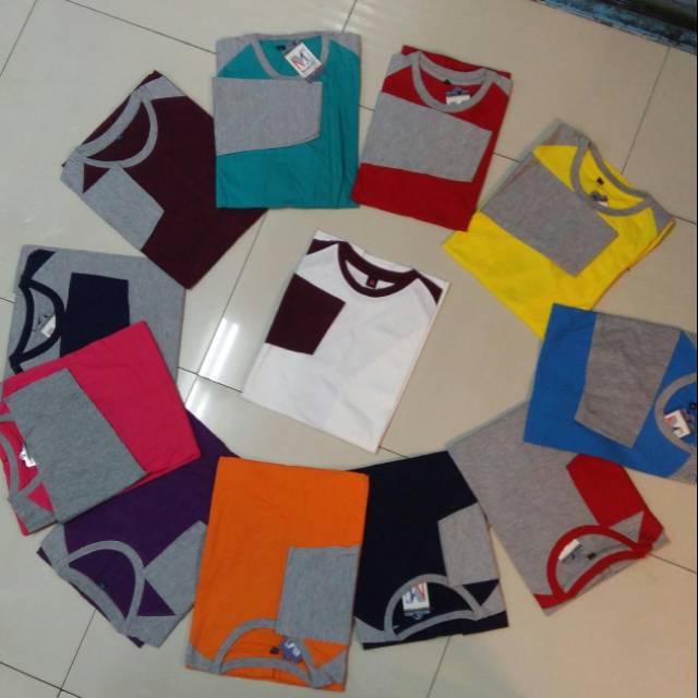 Kaos Raglan Bahan katun kombet 20s .kaos Kimono polos raglan polos