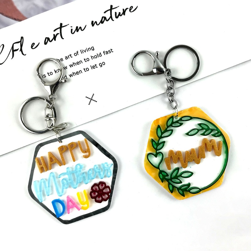 Siy Cetakan Resin Epoksi Bentuk Hexagon Bahan Silikon Untuk Gantungan Kunci / Perhiasan Diy