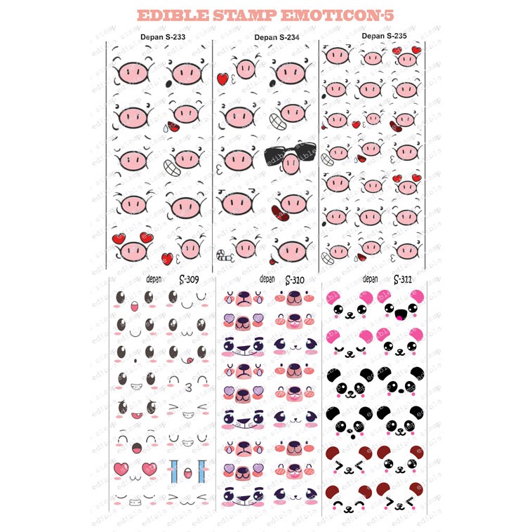 

Edible Stamp Stiker Makanan Edible Stiker Edible Image Edible Print Sticker Makanan EMOTICON 5