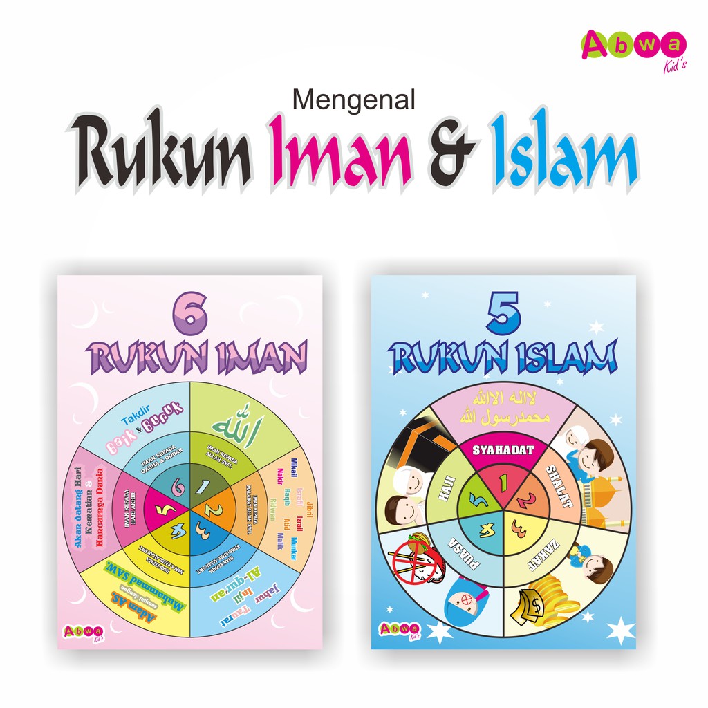 Mainan Anak Edukasi Puzzle Flash Card Montessory Printables Rukun Iman