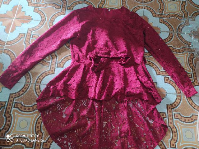 Deza Batik Couple Stelan Abaya Brukat Dan Rok Plisket Panjang Dan Kemeja Tangan Pendek Dan Panjang