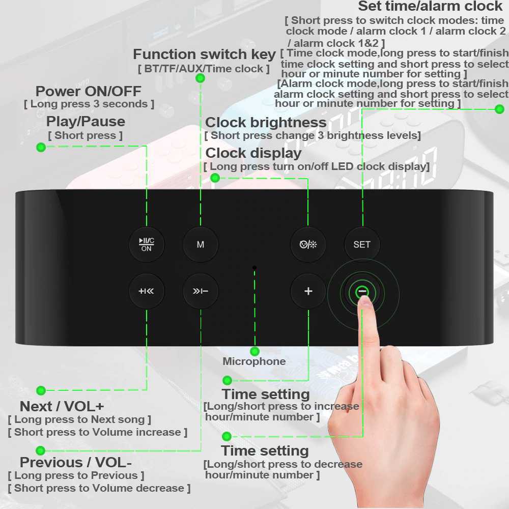 Original Jam Weker Digital Alarm Dengan Bluetooth Speaker Suara Jernih