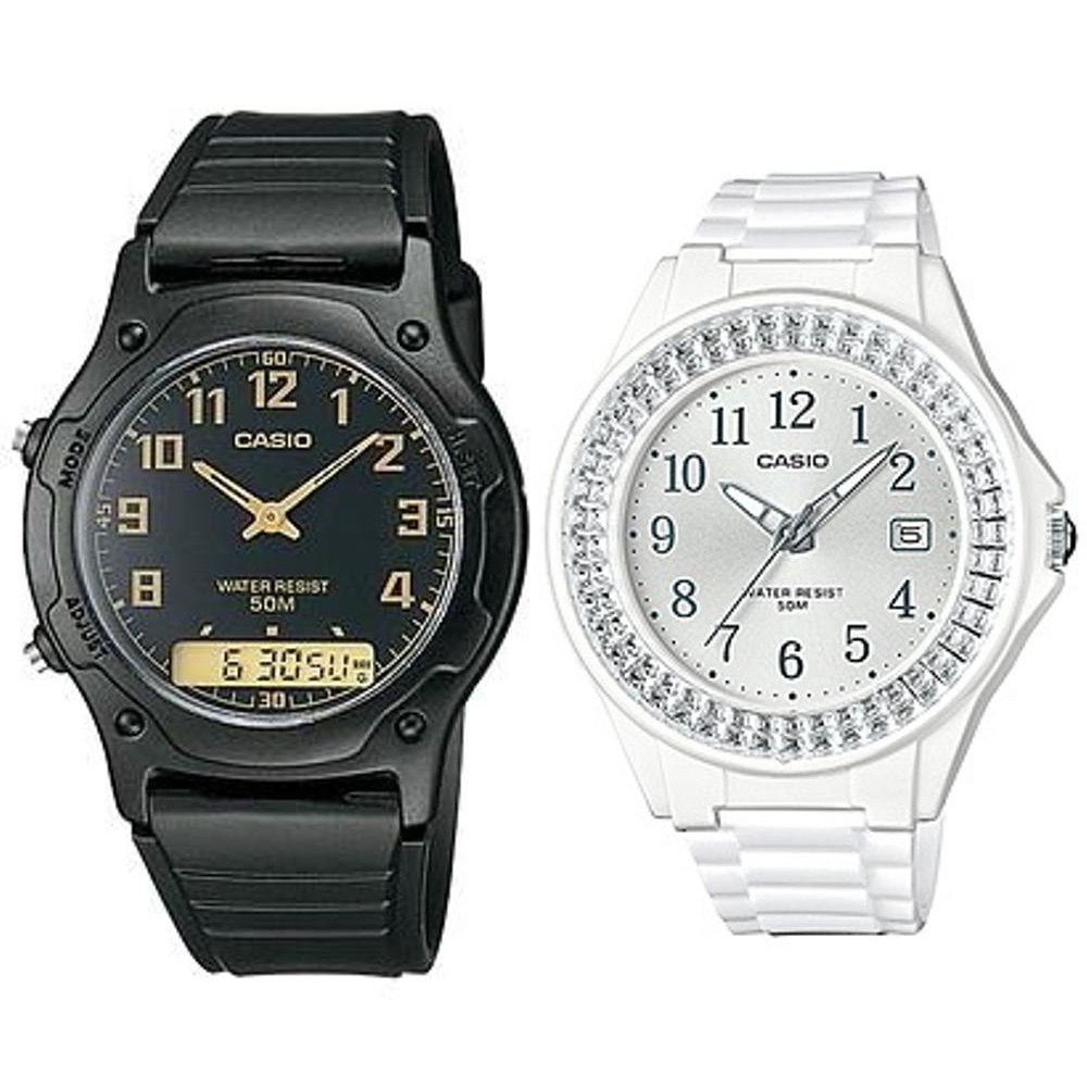 Jam Tangan Casio Original Couple Pria Wanita AW 49H 1B LX 500H 7B2 Harga Sepasang