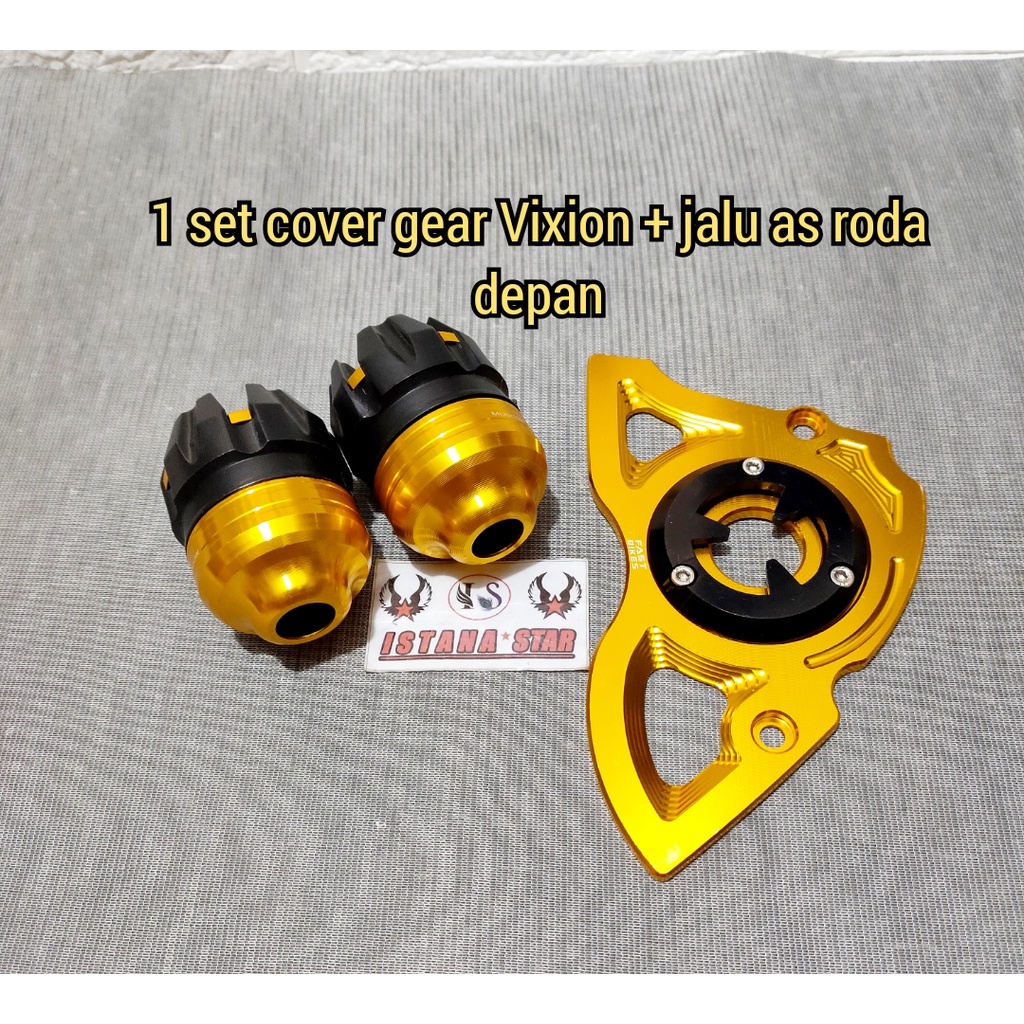 Cover Gear Depan/Tutup Gear Depan Variasi Motor Vixion Xabre R15 Plus jalu as roda depan/EMAS