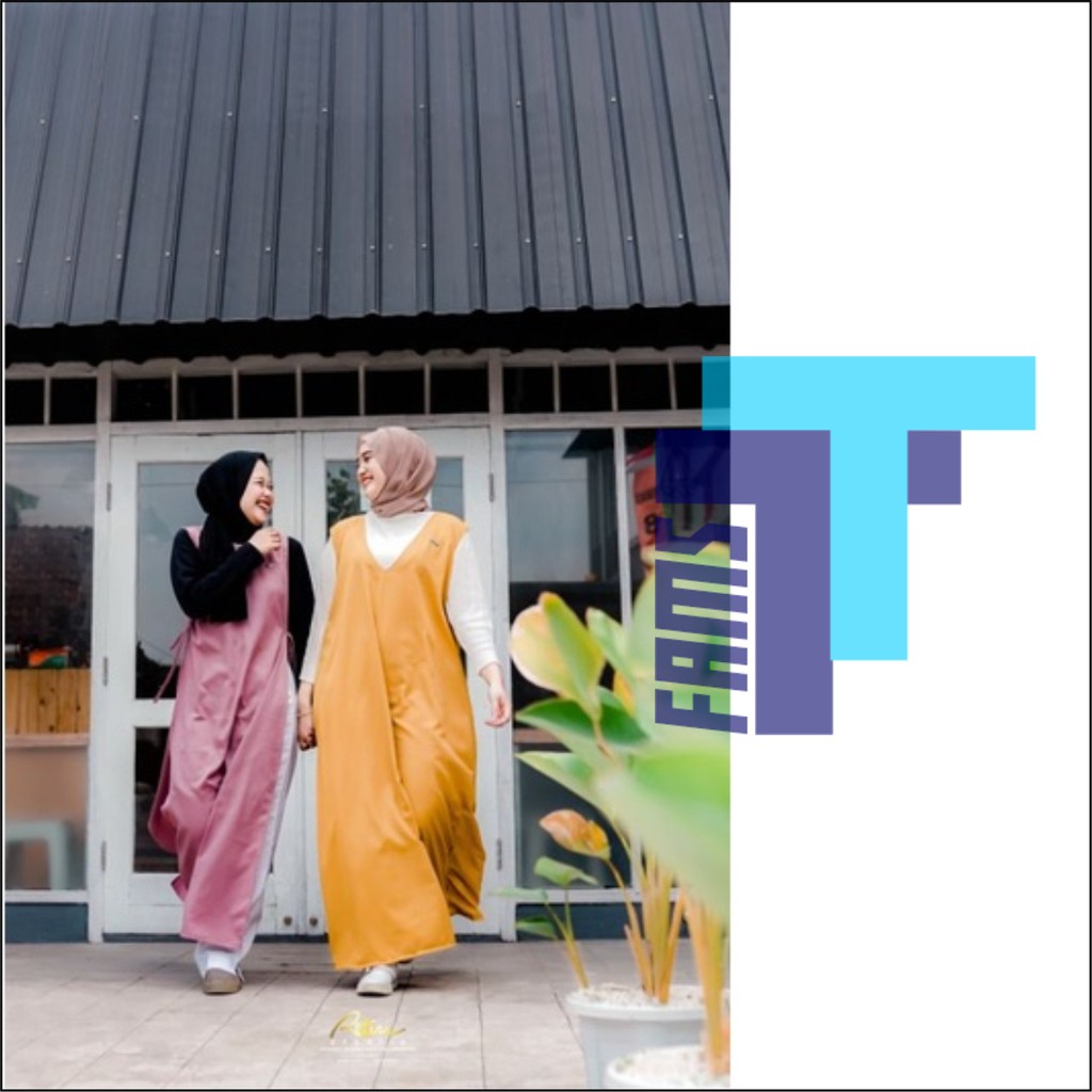 OVERALL V / V OVERALL LONG DRESS / INNER DRESS TANPA LENGAN KERAH V / PROMO HARGA GROSIR