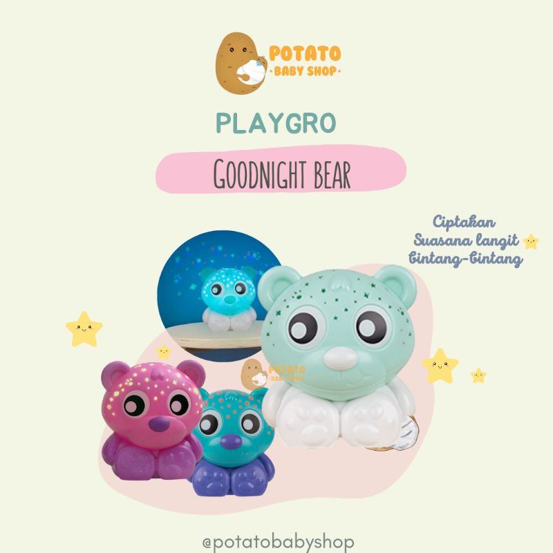 Playgro - Goodnight Bear Light Projector Lampu Tidur Anak Bayi