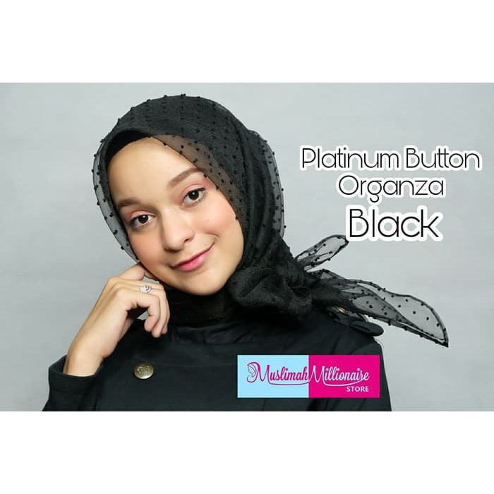 Hijab Jilbab Kerudung Scarf Premium Mewah Organdi BUTTON ORGANZA