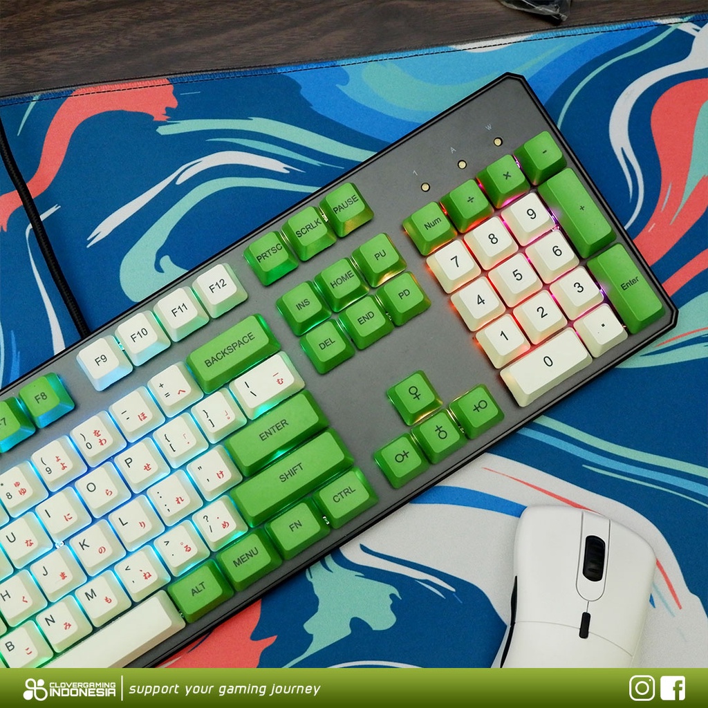 Keycaps Matcha Japanese Root PBT Dye Sub - for Mechanical Keyboard