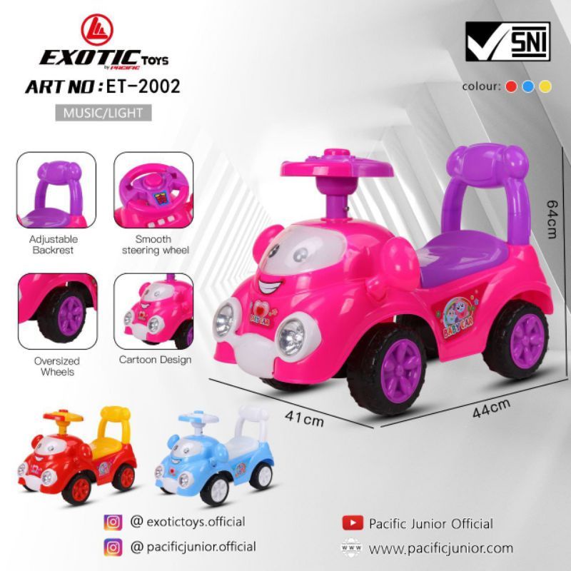 [TERMURAH] RIDE ON TOYS EXOTIC ET 2002 / MOBIL DORONG ANAK EXOTIC