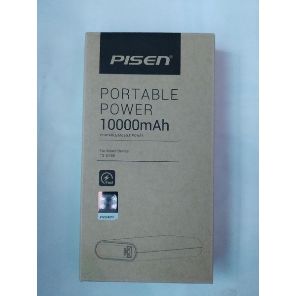 Pisen Portable Powerbank 10.000 mah - Putih