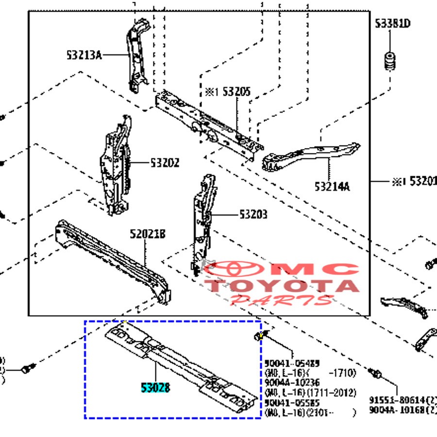 Support Radiator Palangan Bawah Grand New Avanza Xenia 53028-BZ140