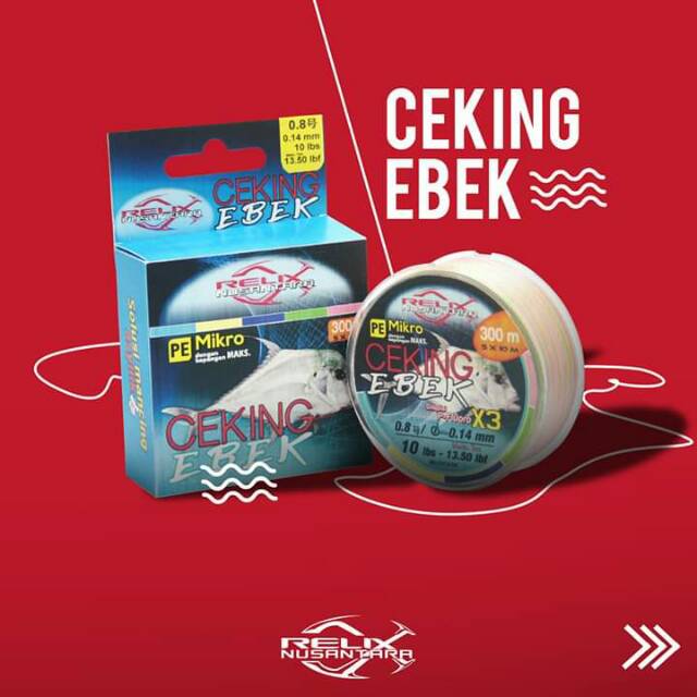 Pe Ceking Ebek 0.6 0.8 1.0 1.2 1.5  300m Senar Pancing Relix Nusantara - Tali Pancing - Mancing