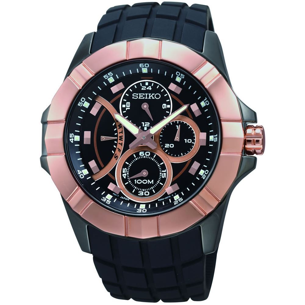 Seiko Lord SRL072 SRL072P1 Jam Tangan Pria Retrogade Quartz Black Dial Original