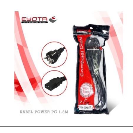 Cable power supply psu cpu eyota 1.8m 3x 0.75mm original - Kabel power cord to c13 1.8 meter for pc monitor etc