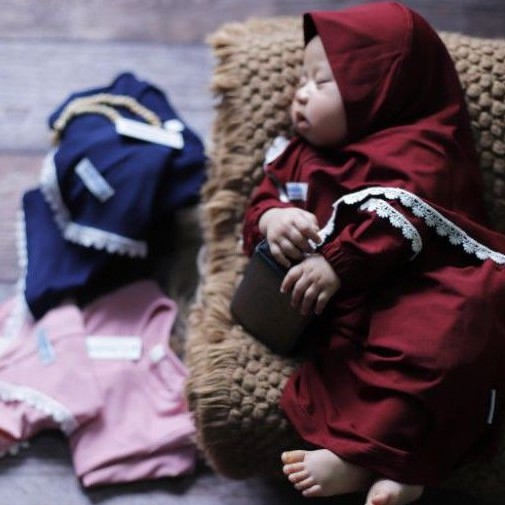 GAMIS BAYI 0-3thn RENDA KAIRA MAROON TWIST ORIGINAL by DZAKIRA