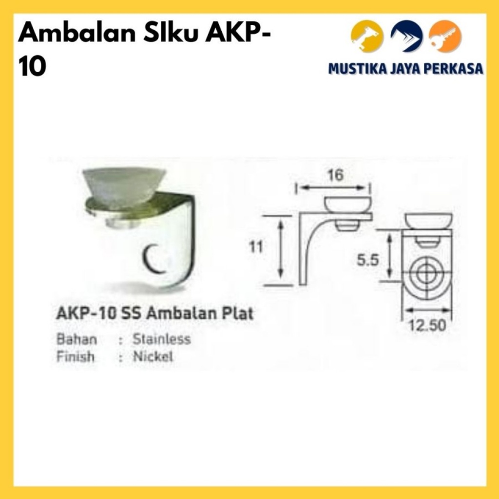 (50 Pcs) Hambalan Siku AKP-10 Ambalan Siku L Kaca Laci Tatakan Dudukan Besi Kayu