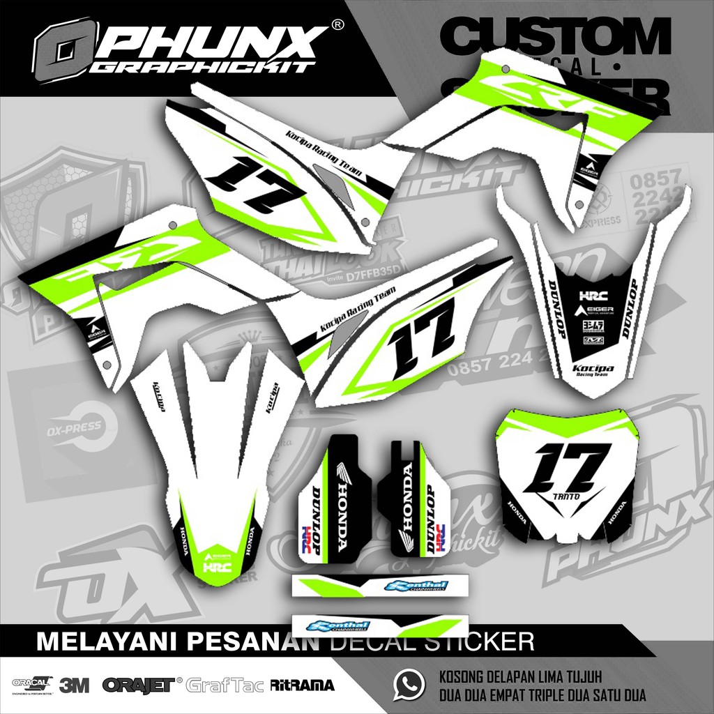 Decal CRF White Green