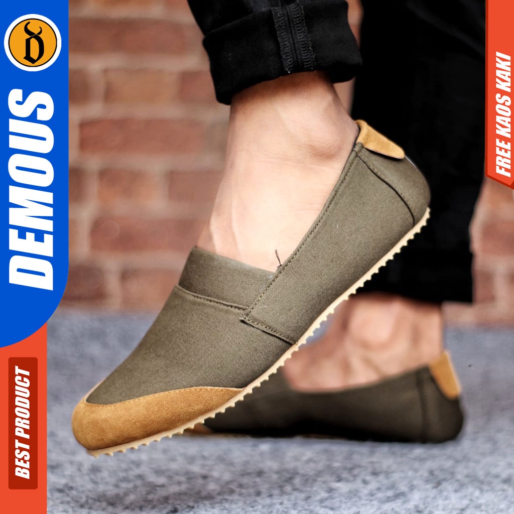 DEMOUS KENZ Sepatu Casual Slip On Slop Kasual Santai