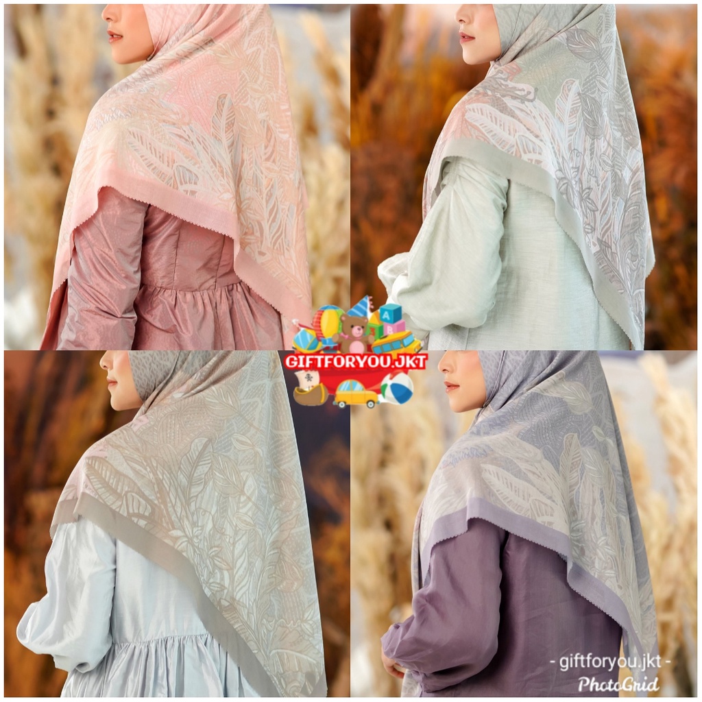 Buttonscarves Nusantara Voal Square XL Jilbab Hijab Button Scarves Kerudung Premium Scarf Original