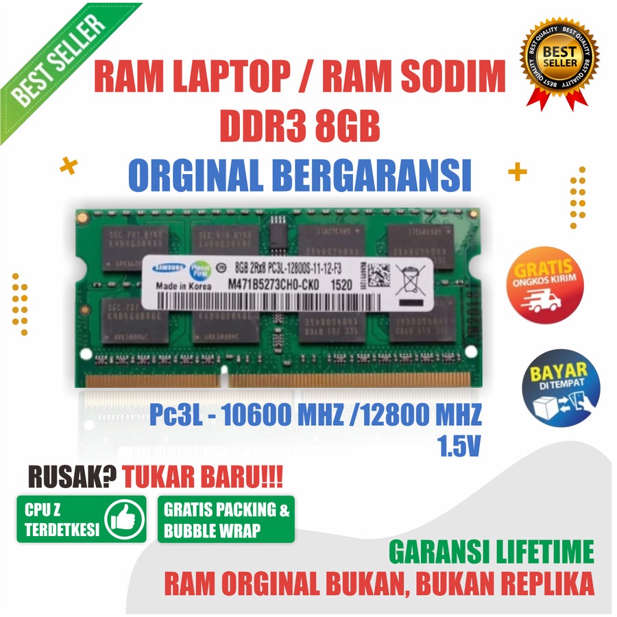 RAM DDR3 8GB LAPTOP / RAM LAPTOP DDR3 8GB - ORGINAL