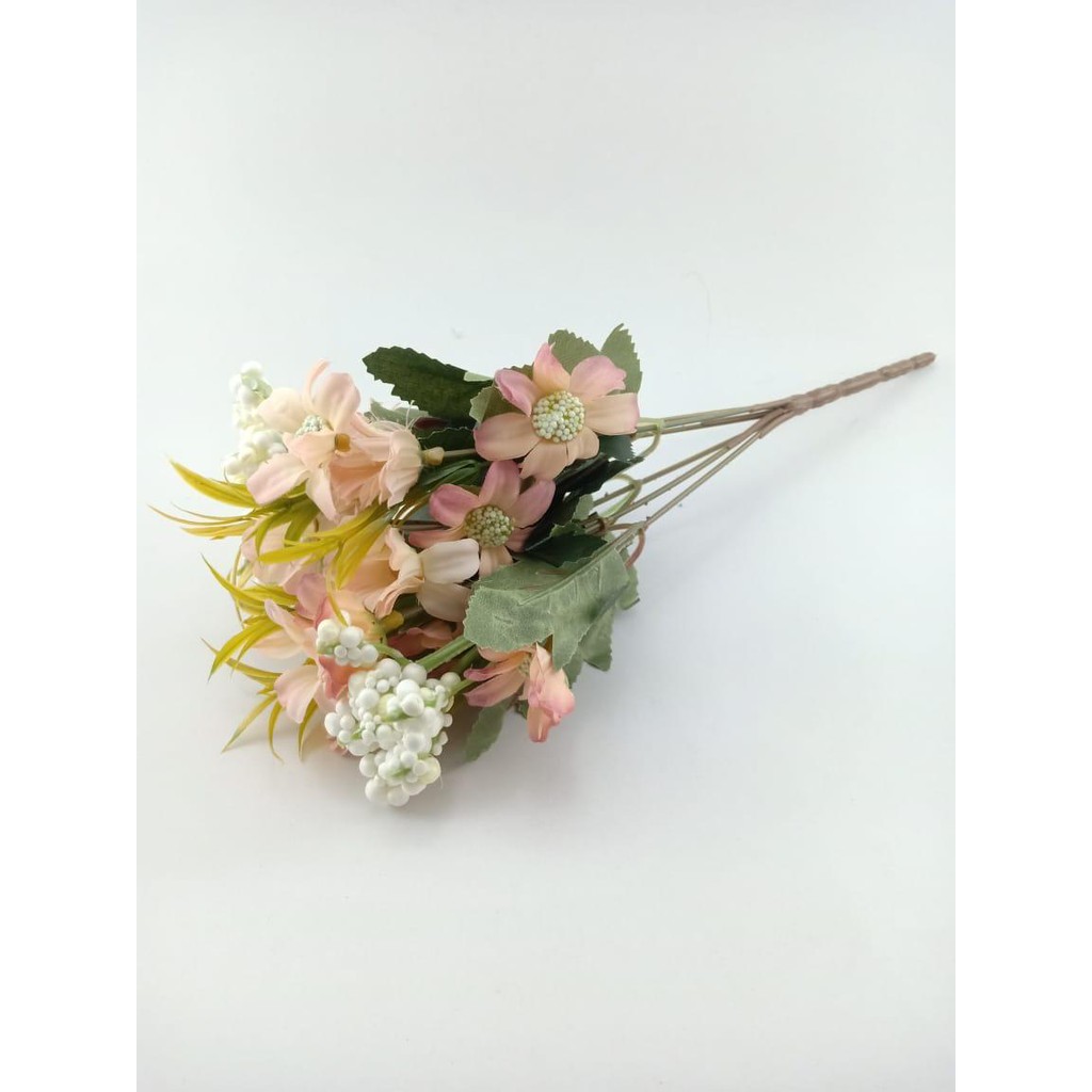 COD BUNGA KRISAN BUNGA TANGKAI PLASTIK BUNGA ARTIFISIAL BUNGA PAJANGAN BUNGA HIASAN BT9028-PINK