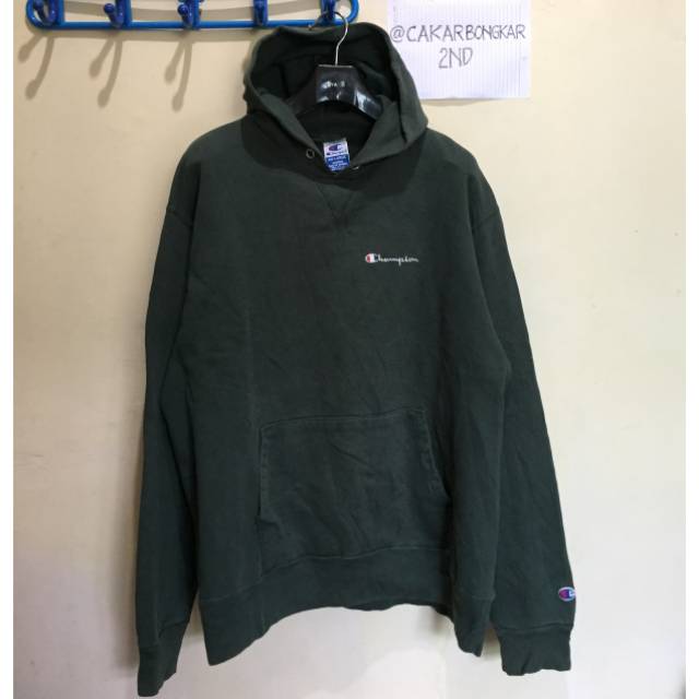 champion army green hoodie