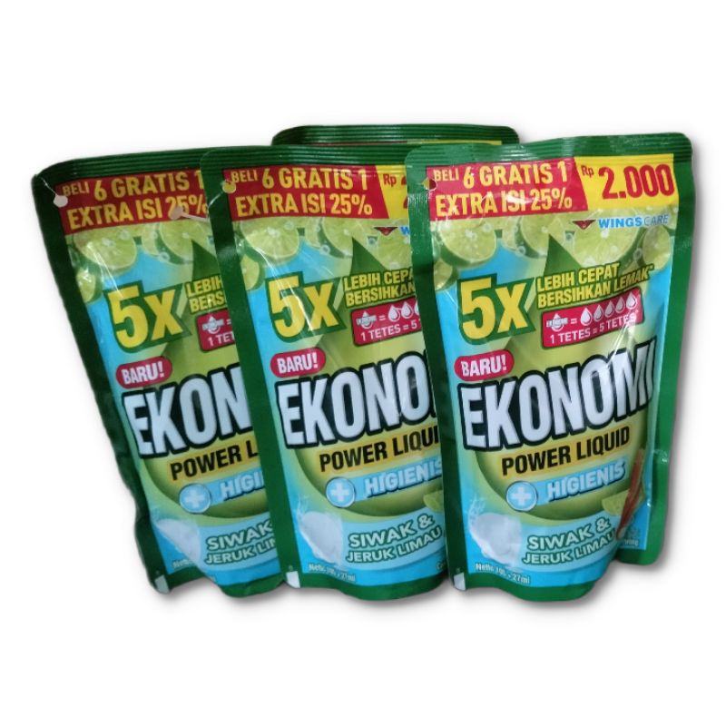 EKONOMI Sabun pencuci piring ukuran 105+27ml. Extra Siwak & Jeruk Limau