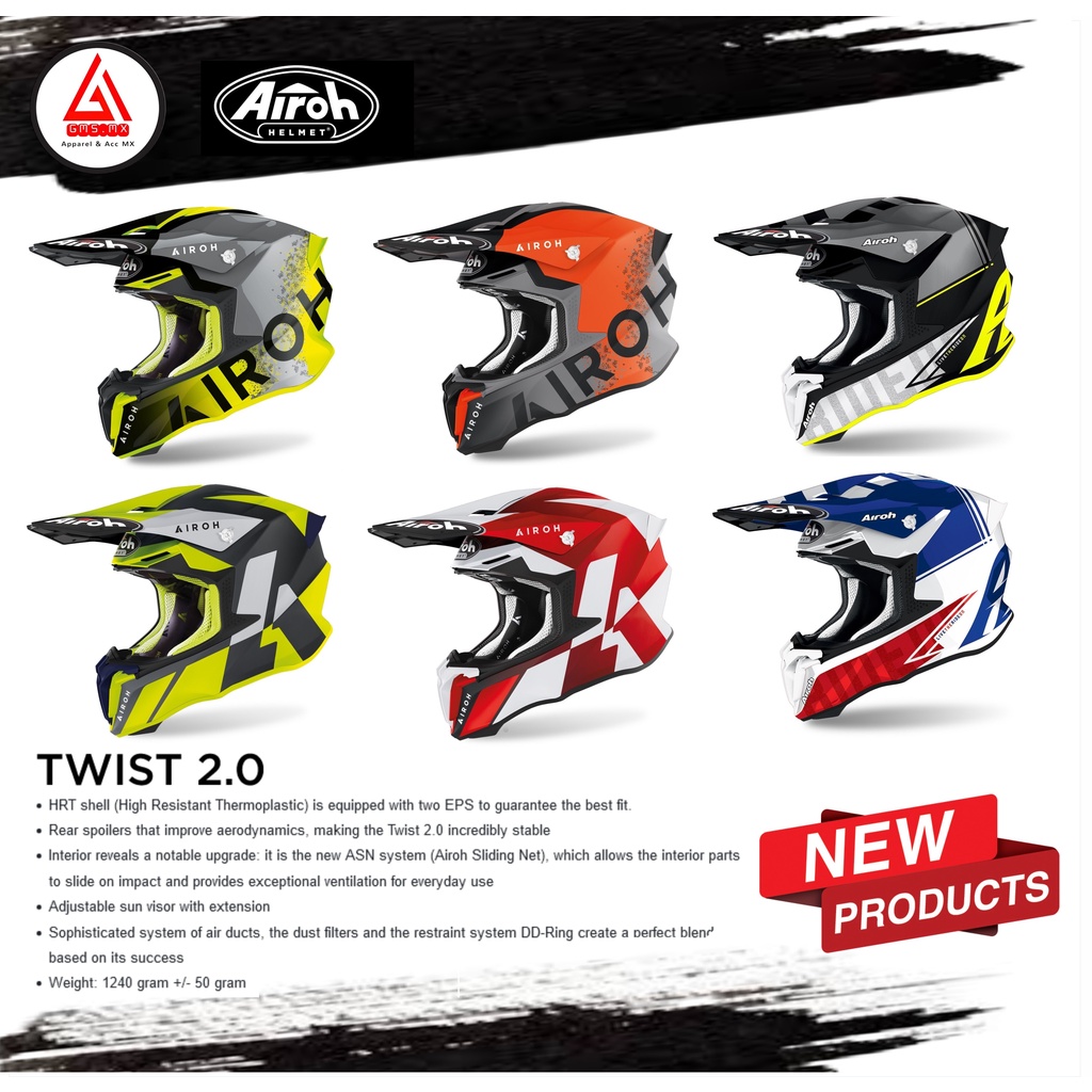 HELM AIROH TWIST 2.0 NEW.HELM CROSS AIROH TWIST.HELM TRAIL AIROH TWIST