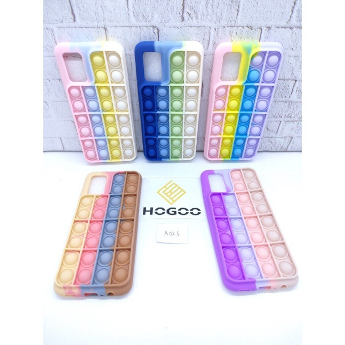 SILICONE CASE POP IT SAMSUNG A02S - CASE PENGHILANG STRESS RAINBOW