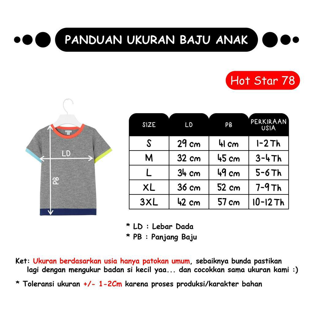 Baju Kaos Oblong Polos Anak Laki - Laki &amp; Perempuan Usia  1-12 Tahun Bahan Katun Premium