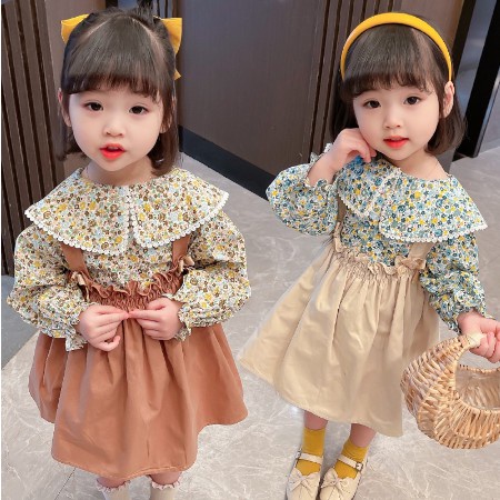 (FX) Dress anak perempuan Motif bunga Fashion Anak Impor